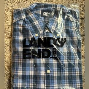 Lands end men’s size small blue long dress shirt